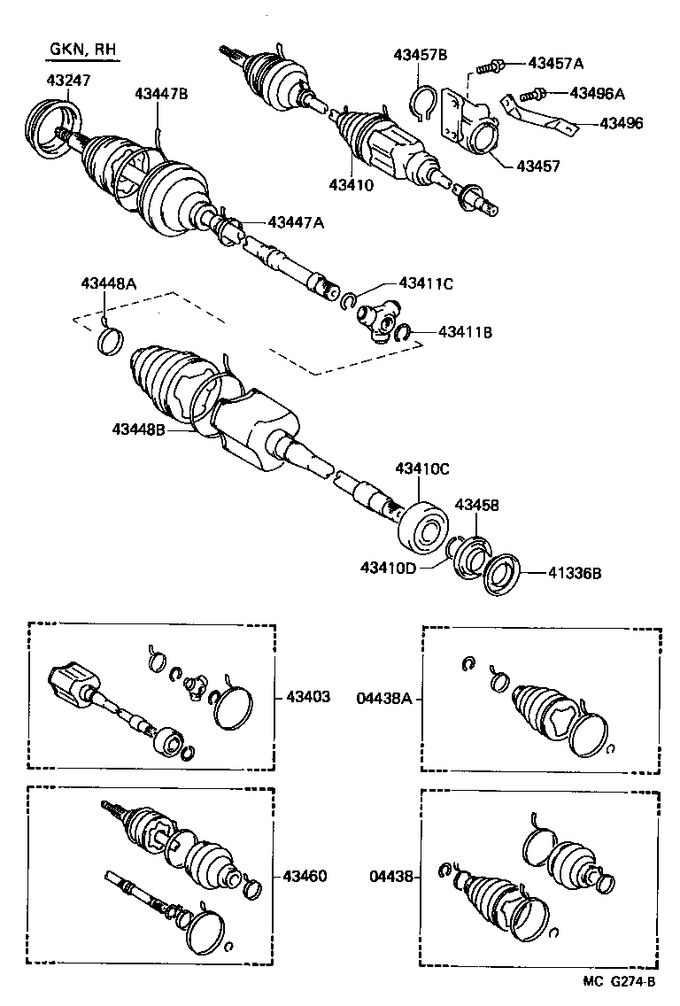 04438-03010 BOOT KIT, FRONT DRIVE SHAFT INBOARD JOINT product image