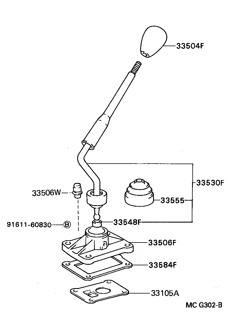 33504-14050-S4 KNOB SUB-ASSY, SHIFT LEVER product image