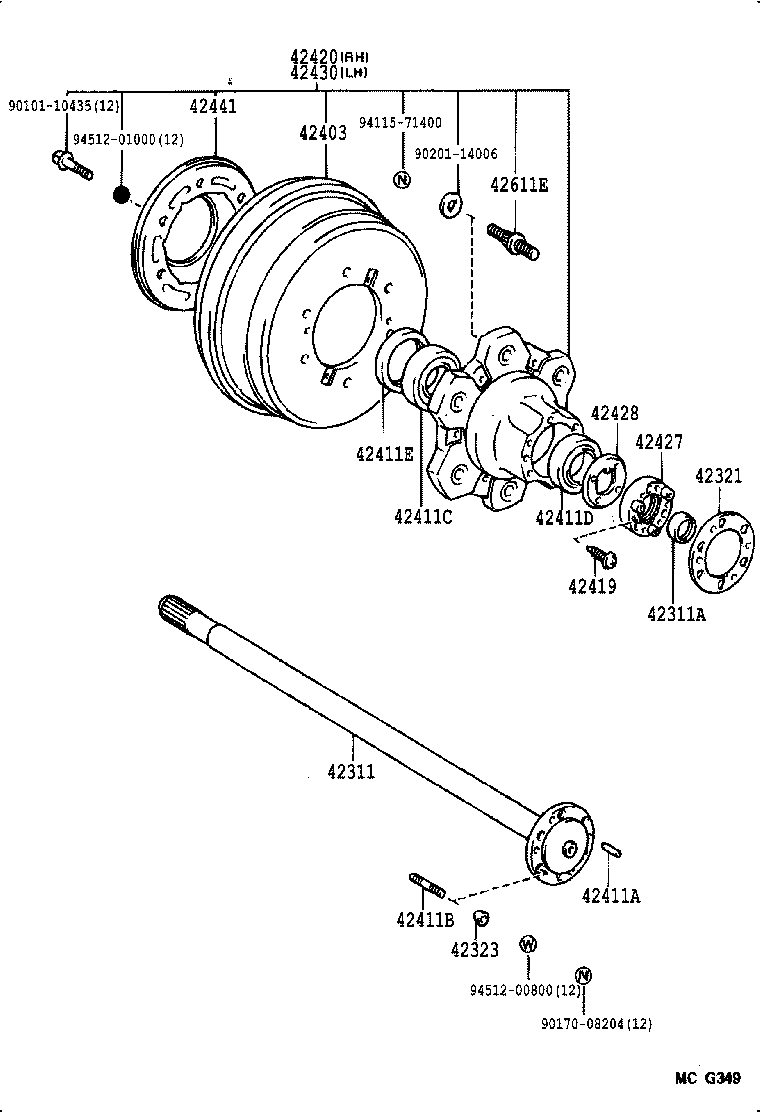 42421-35040 CASE, REAR AXLE BEARING product image