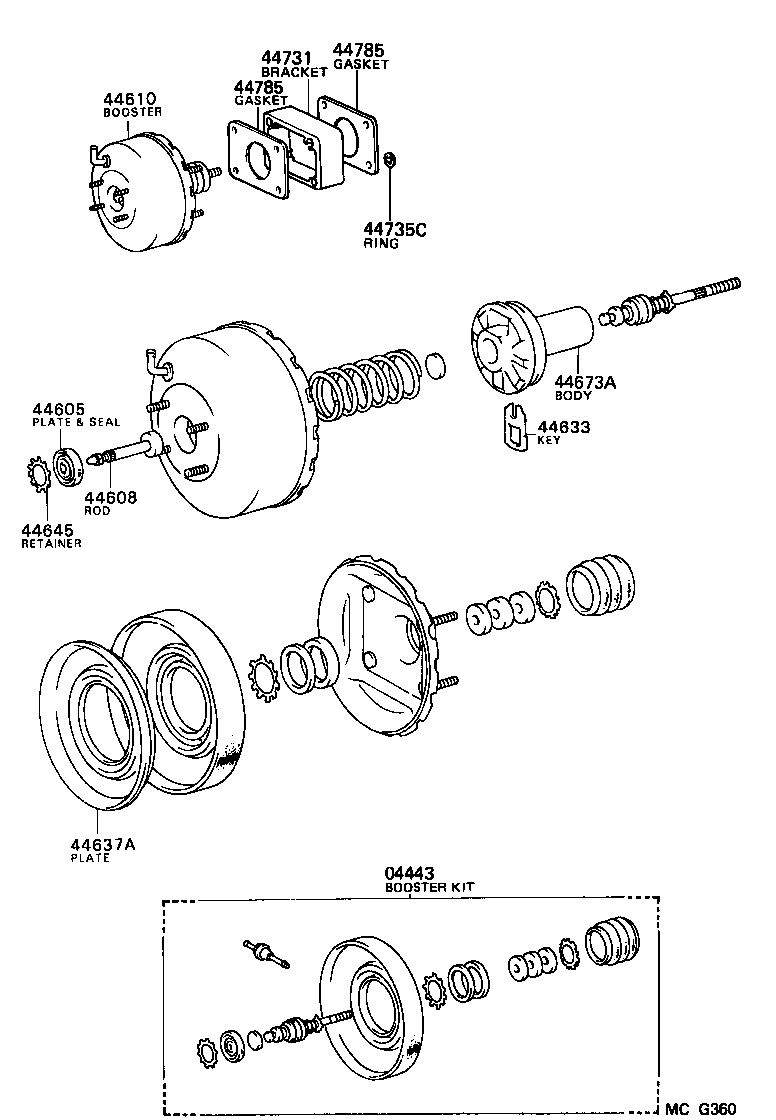 04443-35750 BOOSTER KIT, BRAKE product image