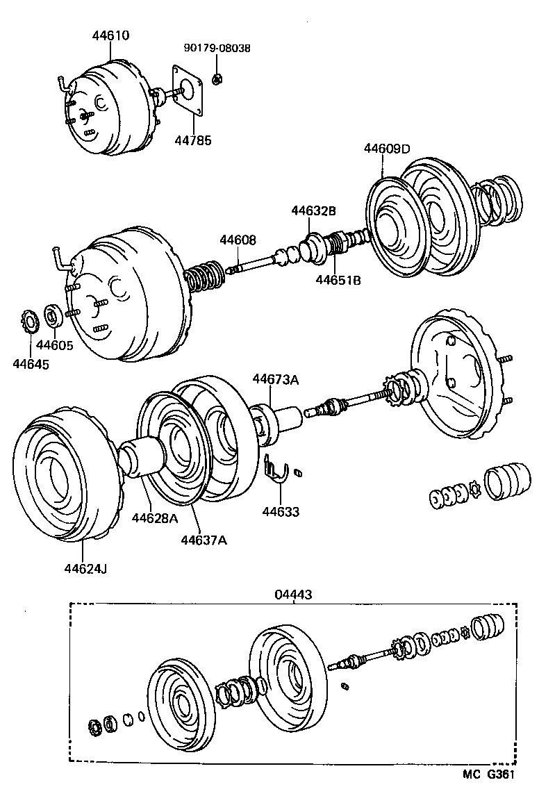 04443-35750 BOOSTER KIT, BRAKE product image
