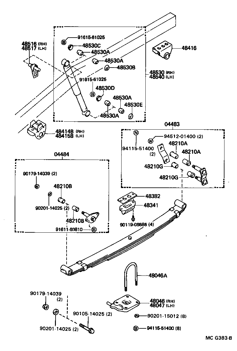 48046-35191 SEAT SUB-ASSY, SPRING U BOLT, RH product image