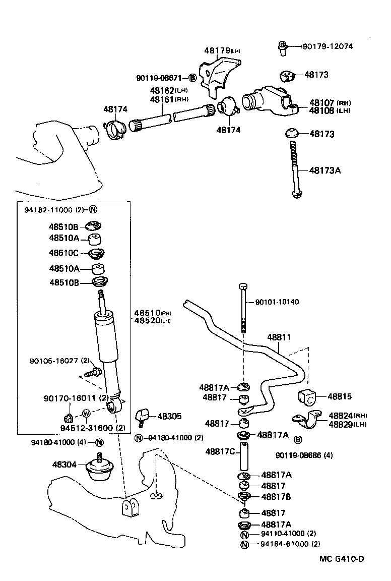 48161-04030 SPRING, TORSION BAR, RH product image