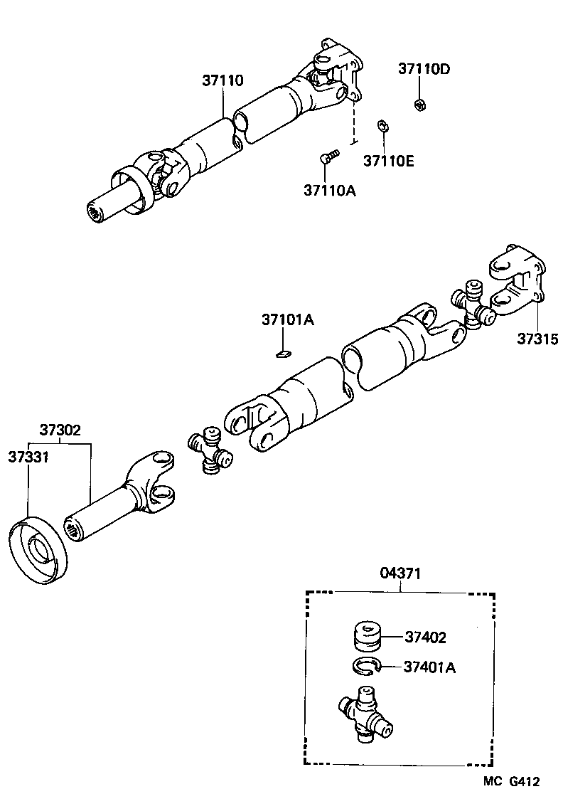 37120-35320 SHAFT ASSY, PROPELLER INTERMEDIATE product image