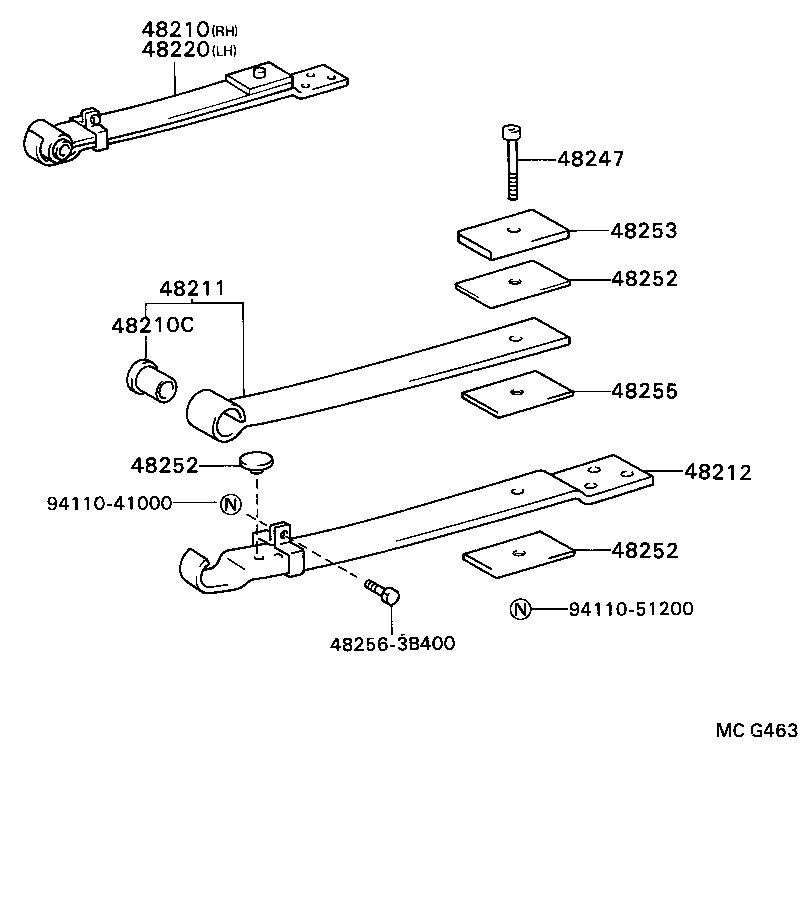48046-36210 SEAT SUB-ASSY, SPRING U BOLT, RH product image