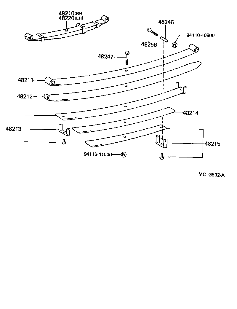 48046-35191 SEAT SUB-ASSY, SPRING U BOLT, RH product image