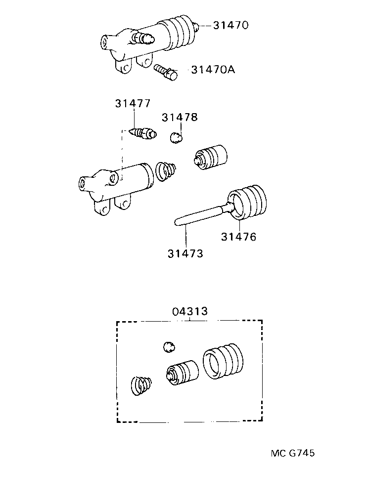 31470-36270 CYLINDER ASSY, CLUTCH RELEASE product image