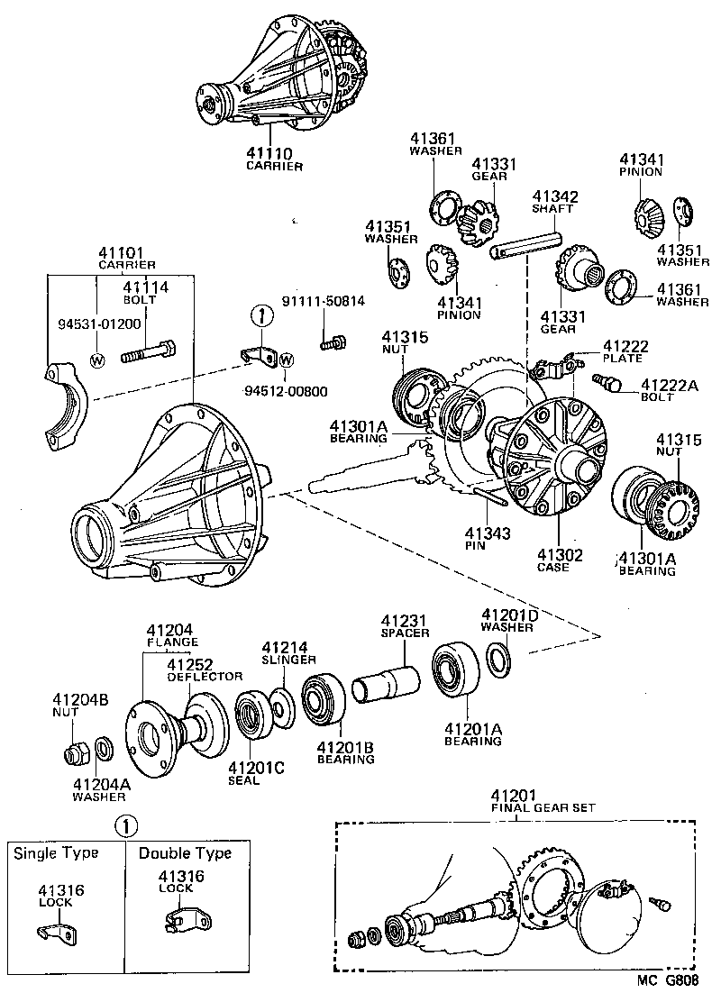 41201-80004 FINAL GEAR KIT, DIFFERENTIAL, REAR product image