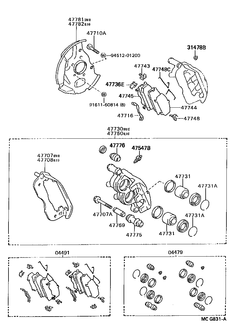 04465-28270 PAD KIT, DISC BRAKE, FRONT product image
