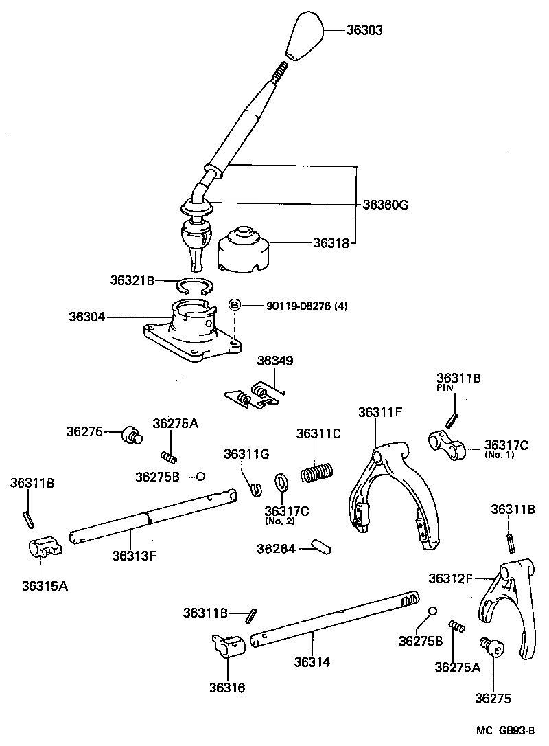 36312-35040 FORK, TRANSFER GEAR SHIFT, NO.2 product image