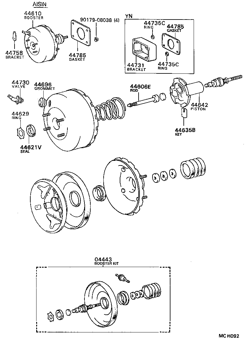 04443-35930 BOOSTER KIT, BRAKE product image