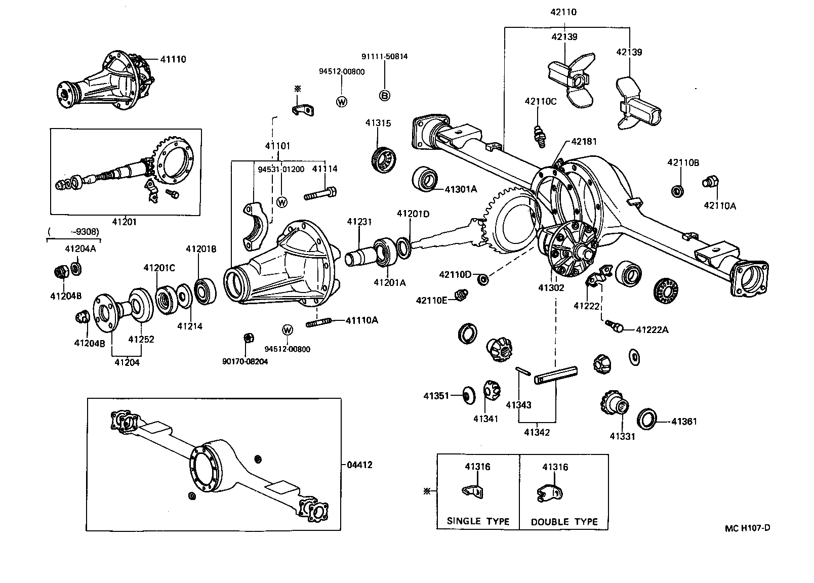 41110-27120 CARRIER ASSY, DIFFERENTIAL, REAR product image