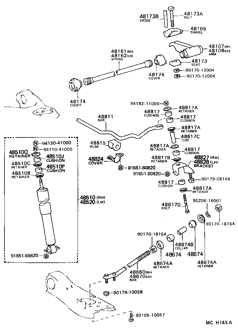 48815-30120 BUSH, FRONT STABILIZER BAR, NO.1 product image