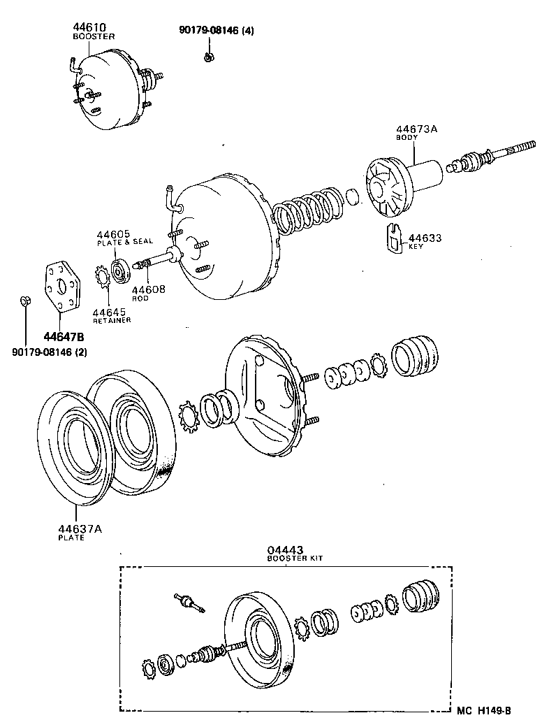 04443-26410 BOOSTER KIT, BRAKE product image