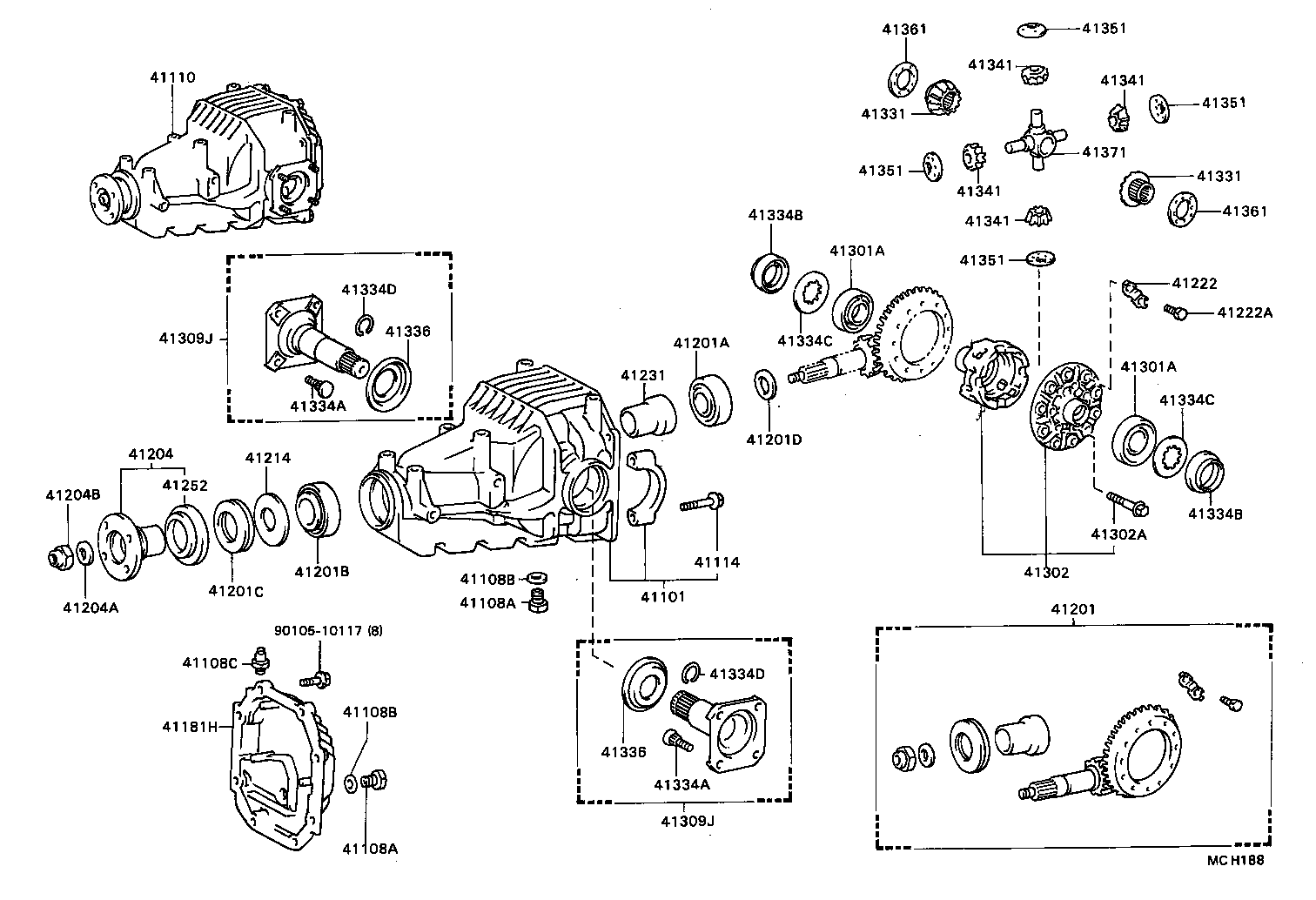 41101-24011 CARRIER SUB-ASSY, DIFFERENTIAL, REAR product image