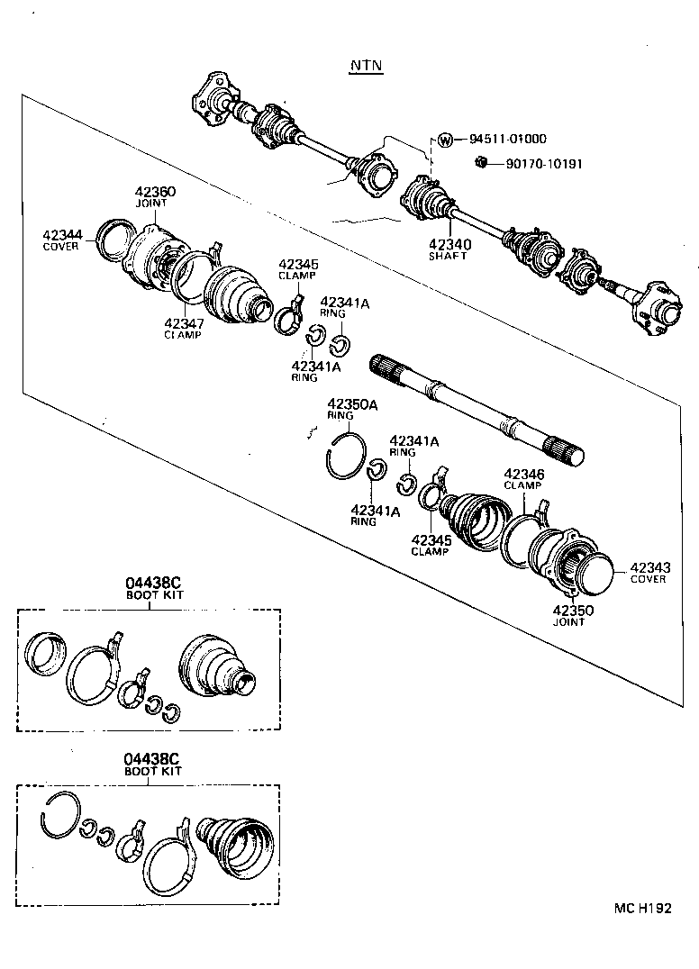 42345-22020 CLAMP, REAR DRIVE SHAFT BOOT product image