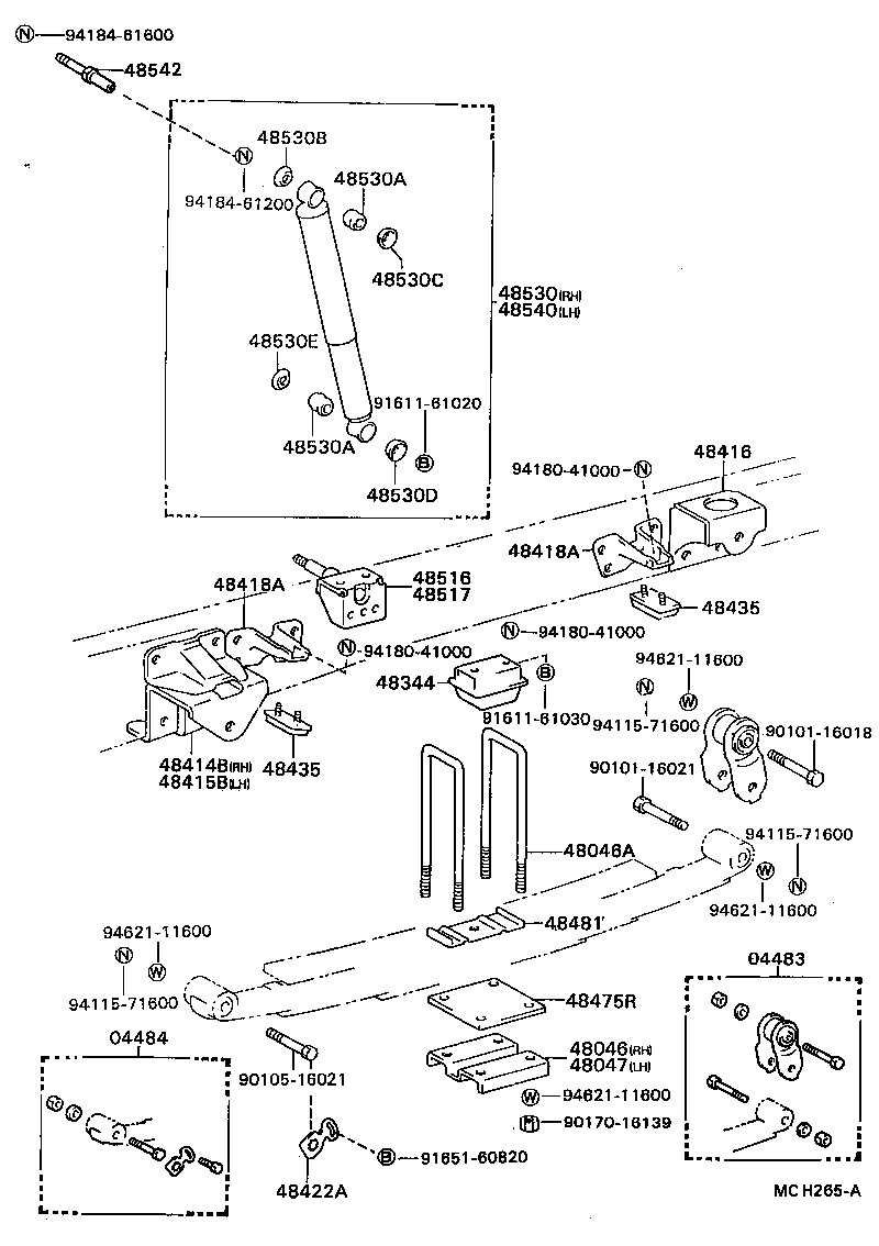 48247-3B560 BOLT, REAR SPRING, CENTER product image