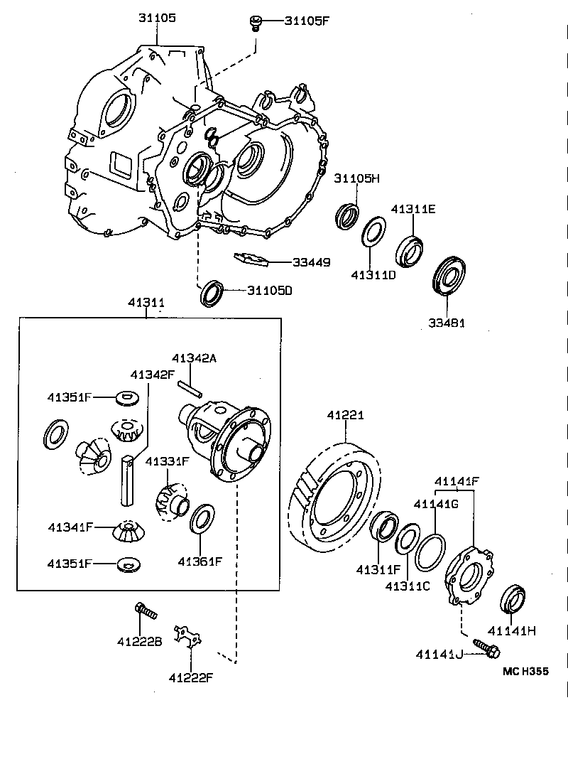41310-20220 CASE ASSY, DIFFERENTIAL product image