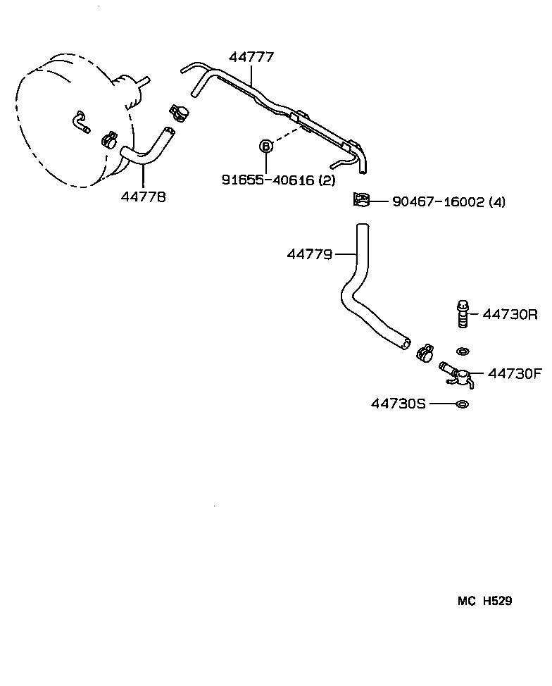 04443-30640 BOOSTER KIT, BRAKE product image