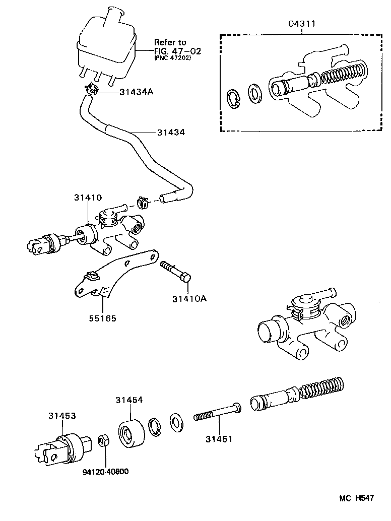 04311-26033 CYLINDER KIT, CLUTCH MASTER product image