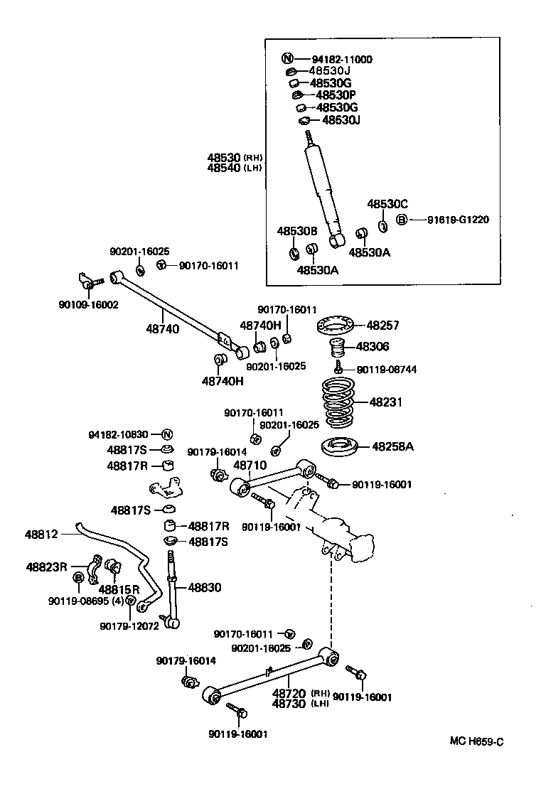 48414-35160 BRACKET, SPRING, NO.3 RH product image