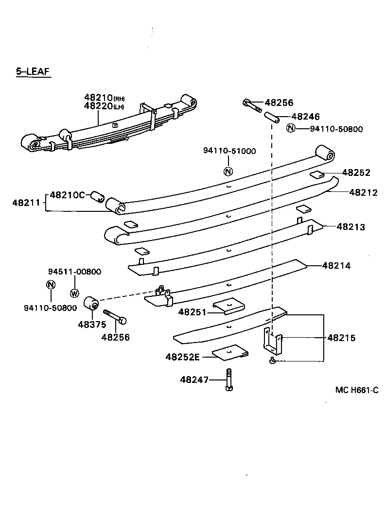 48414-35190 BRACKET, SPRING, NO.3 RH product image
