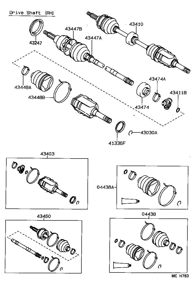 04438-12100 BOOT KIT, FRONT DRIVE SHAFT product image