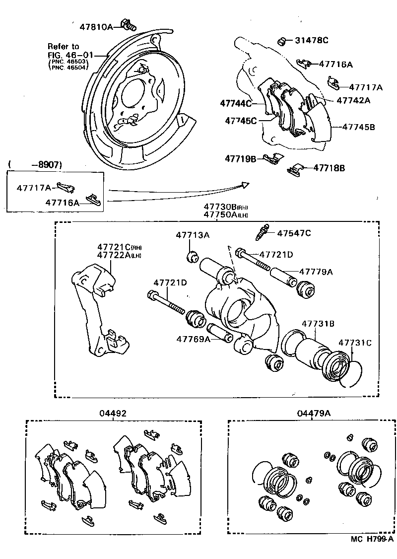 04946-32060 SHIM KIT, ANTI SQUEAL(FOR REAR DISC BRAKE) product image