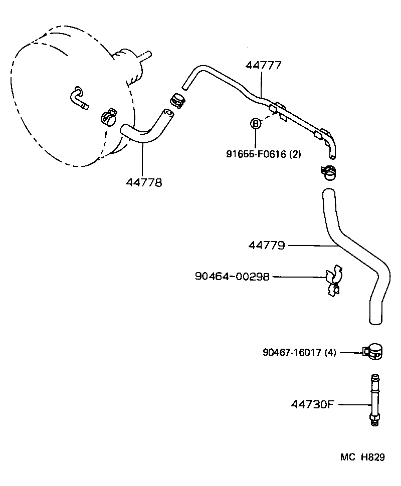 04443-30640 BOOSTER KIT, BRAKE product image
