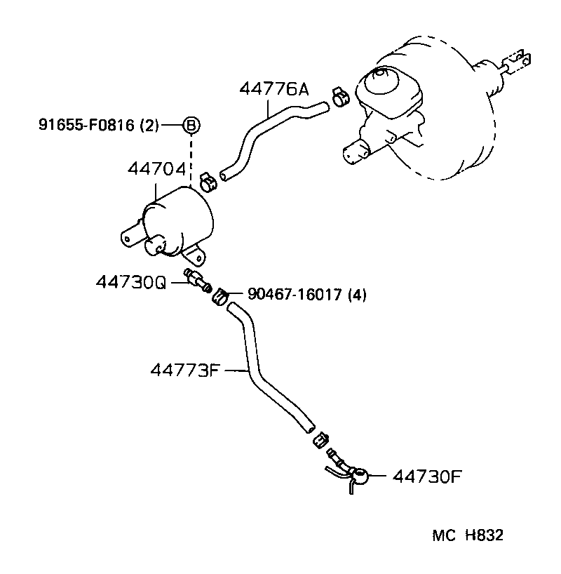 04443-30640 BOOSTER KIT, BRAKE product image