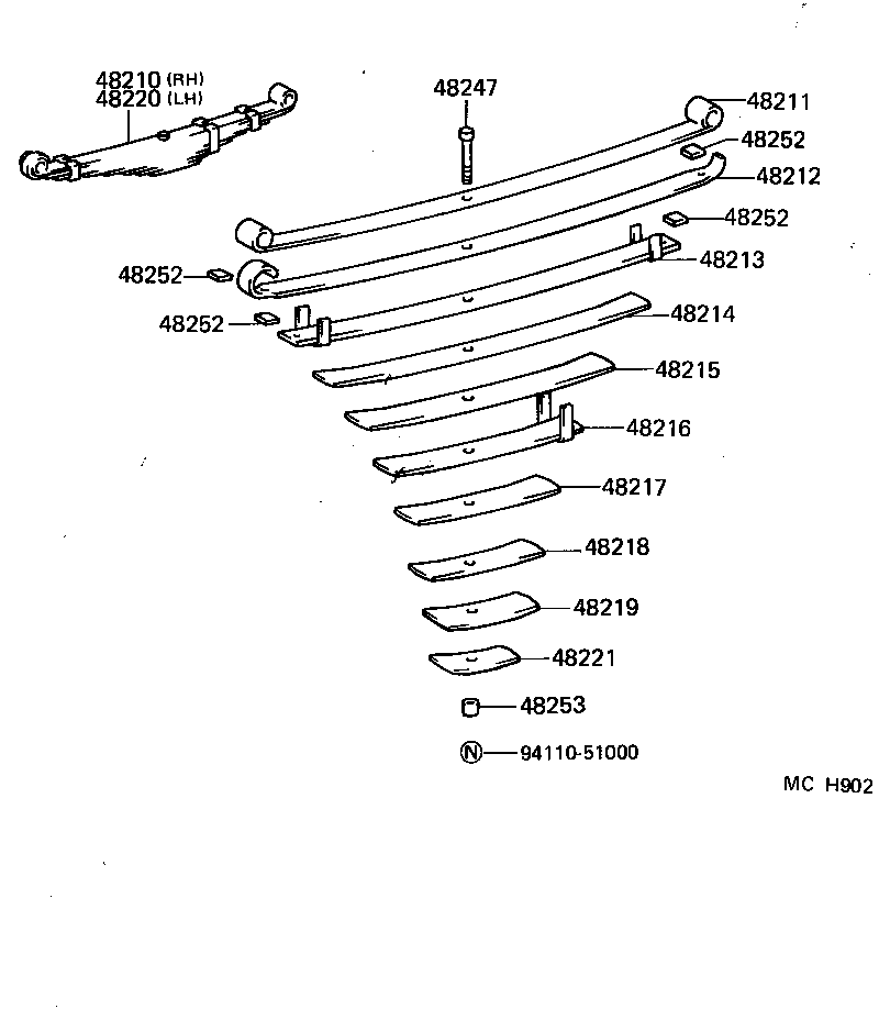 48202-60700 LEAF, REAR SPRING, NO.3 product image