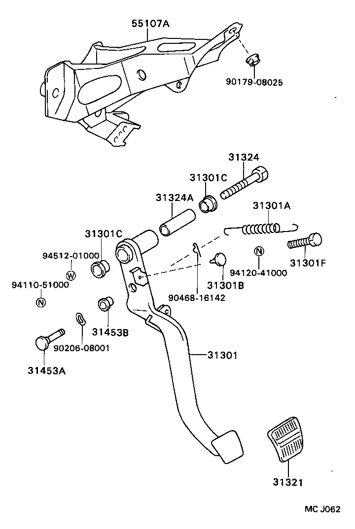 31301-20370 PEDAL SUB-ASSY, CLUTCH product image