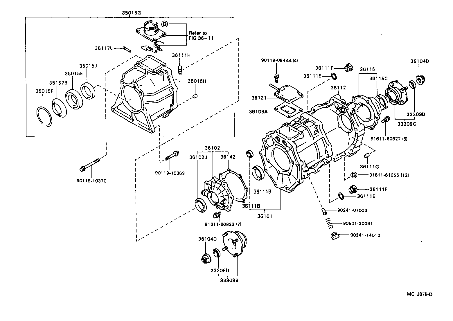 36101-35021 CASE SUB-ASSY, TRANSFER product image