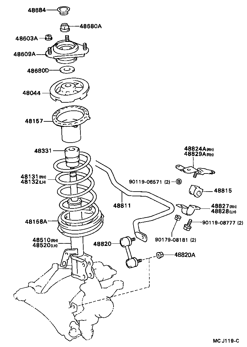 48157-20090 INSULATOR, FRONT COIL SPRING, UPPER product image