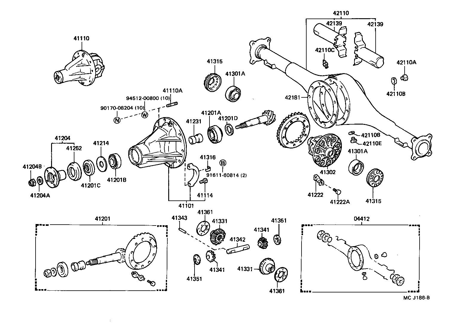 41110-60171 CARRIER ASSY, DIFFERENTIAL, REAR product image
