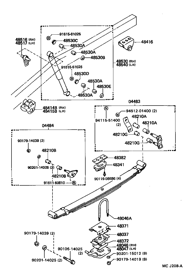 48046-35191 SEAT SUB-ASSY, SPRING U BOLT, RH product image