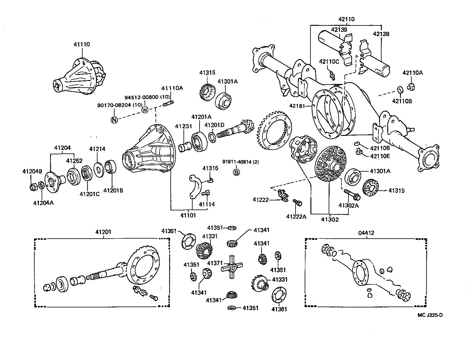 41110-60171 CARRIER ASSY, DIFFERENTIAL, REAR product image