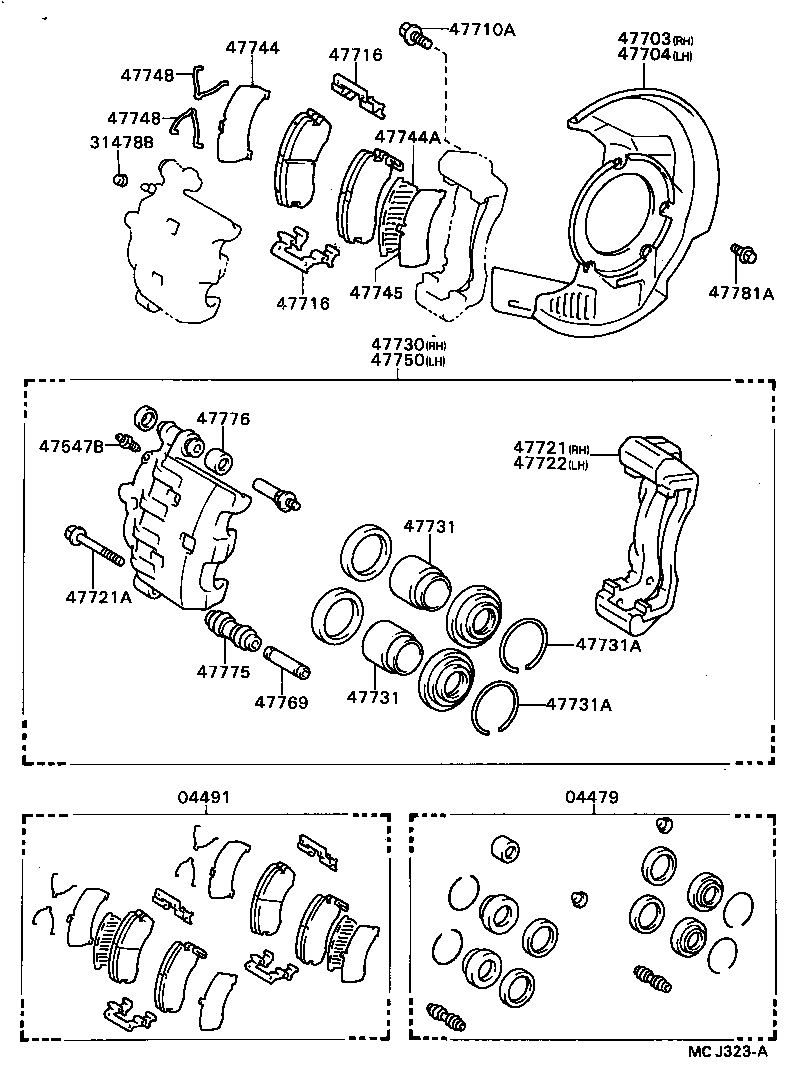 04465-20280 PAD KIT, DISC BRAKE, FRONT product image
