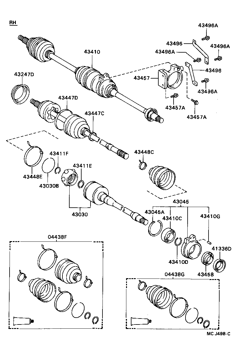 04438-32170 BOOT KIT, FRONT DRIVE SHAFT, IN & OUTBOARD, LH product image