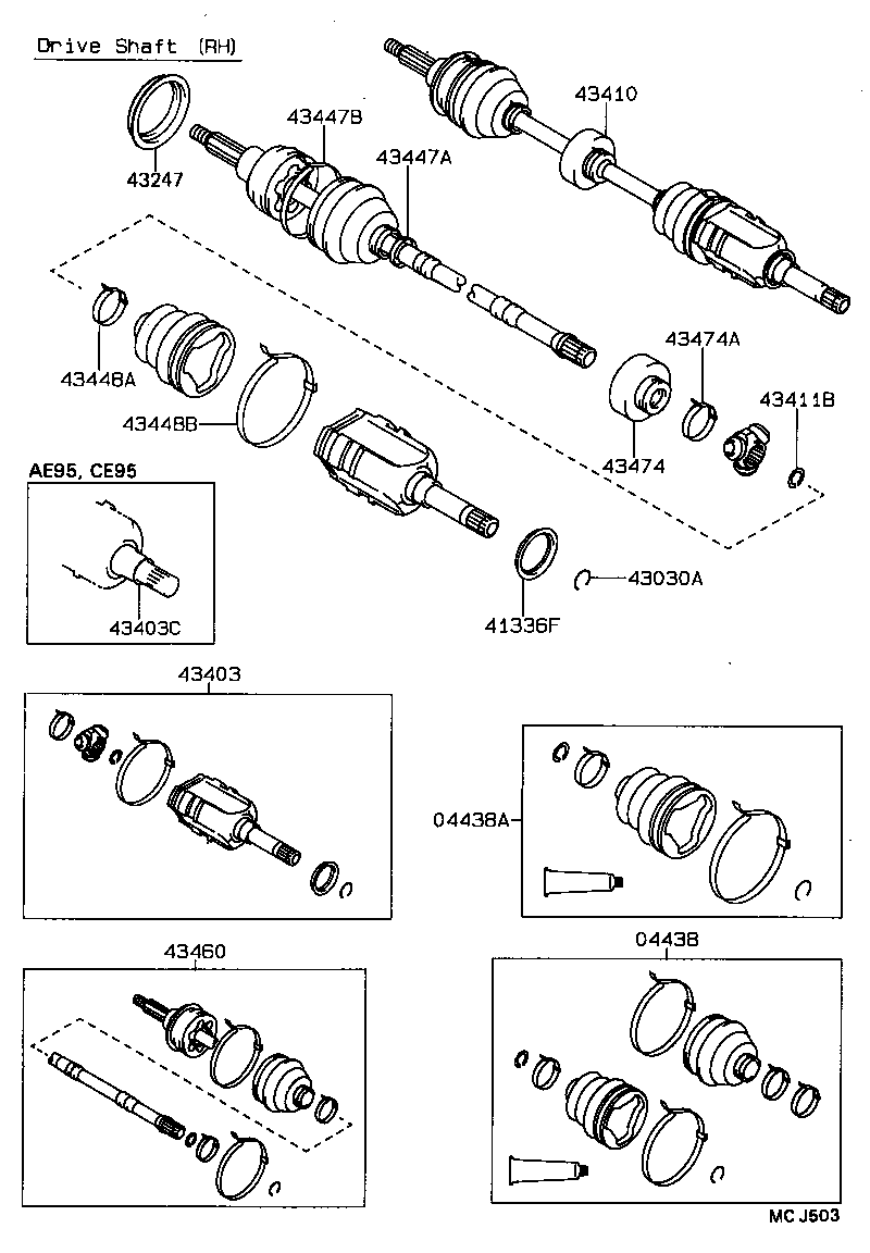 43410-12221 SHAFT ASSY, FRONT DRIVE, RH product image