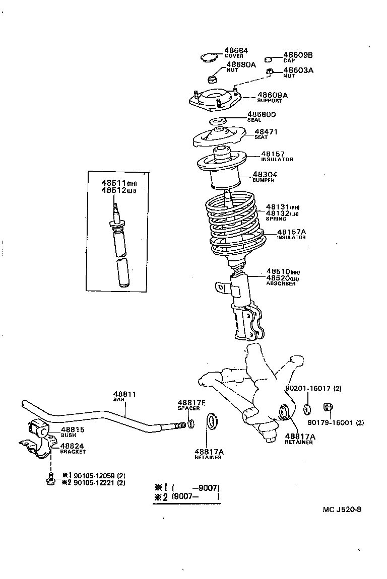 48815-32110 BUSH, FRONT STABILIZER BAR, NO.1 product image
