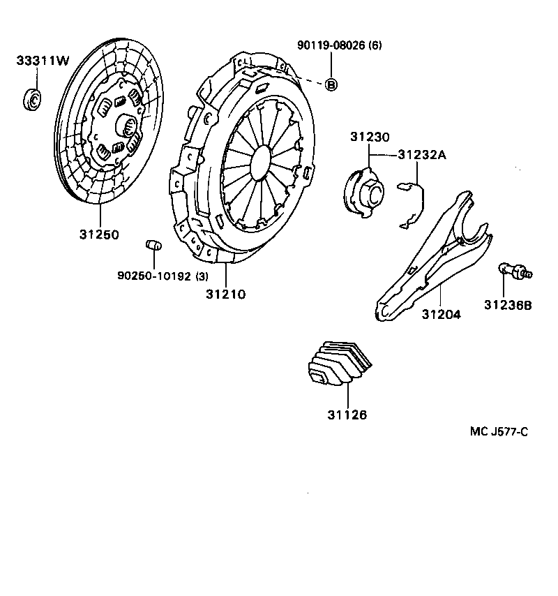 31204-36090 FORK SUB-ASSY, CLUTCH RELEASE product image