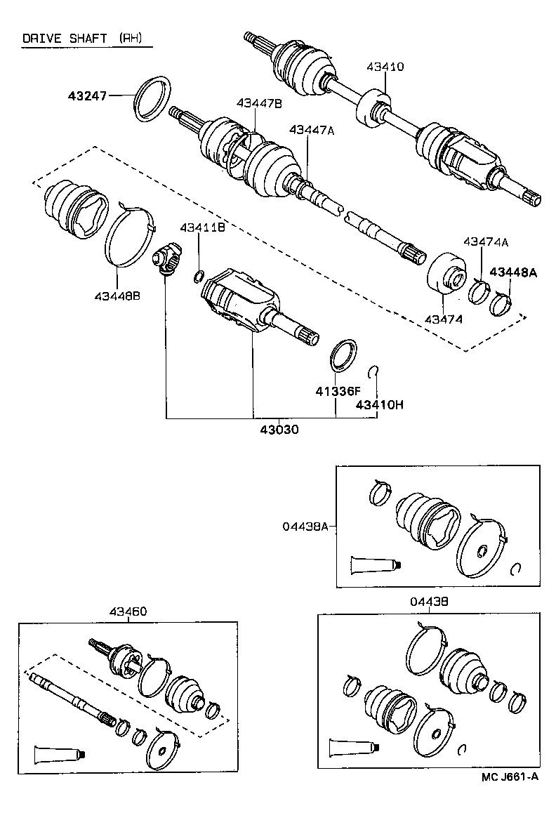 43410-20170 SHAFT ASSY, FRONT DRIVE, RH product image