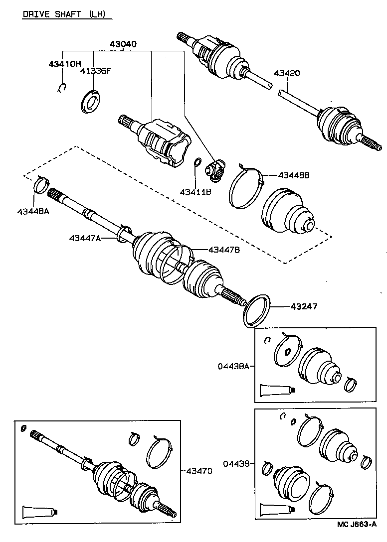 43410-20170 SHAFT ASSY, FRONT DRIVE, RH product image