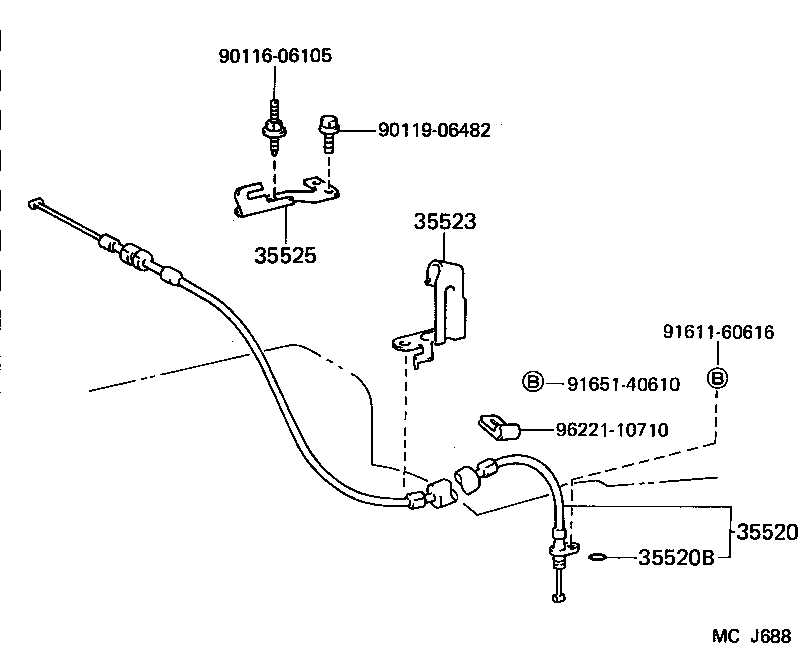 35520-50010 CABLE ASSY, THROTTLE product image