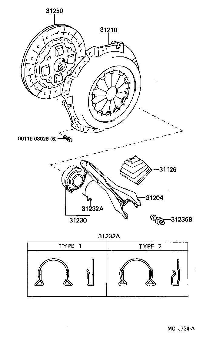 31230-12140 BEARING ASSY, CLUTCH RELEASE product image