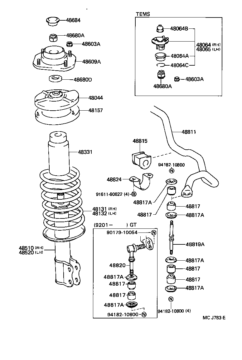 48131-10521 SPRING, FRONT COIL, RH product image