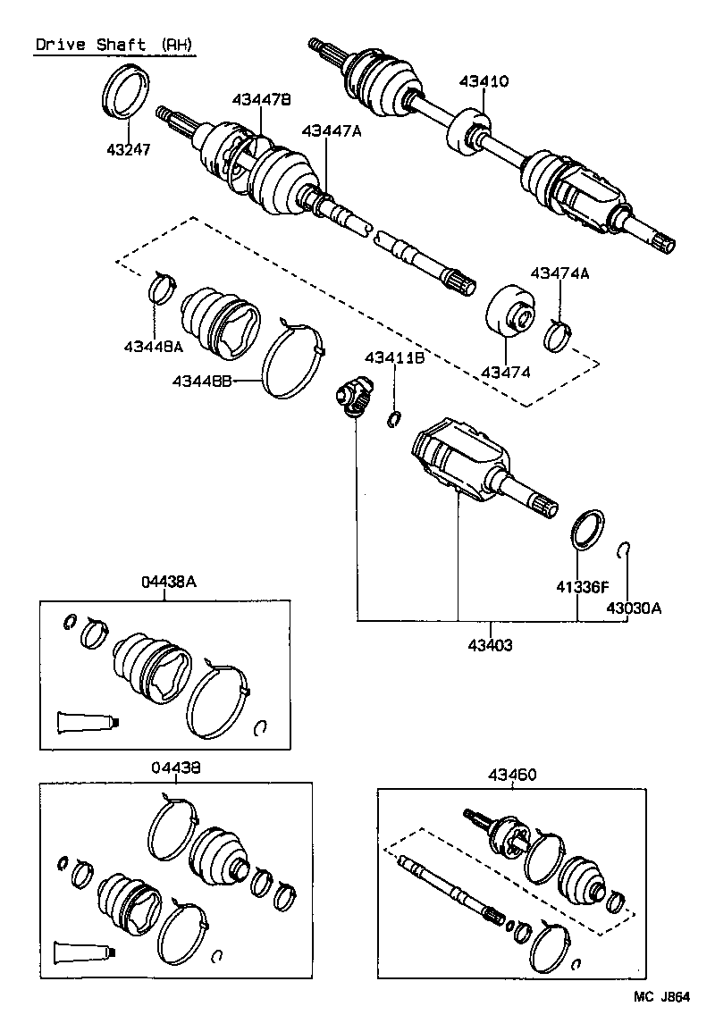 04438-10080 BOOT KIT, FRONT DRIVE SHAFT product image