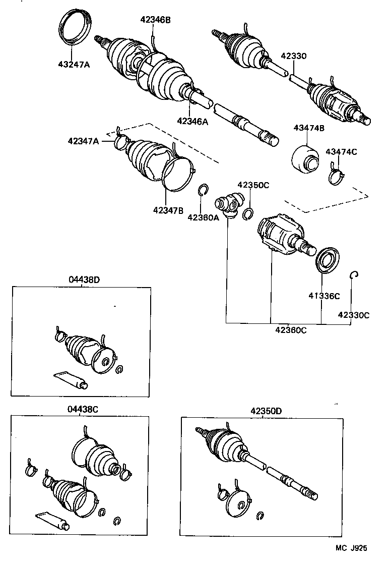 04437-17040 BOOT KIT, REAR DRIVE SHAFT product image