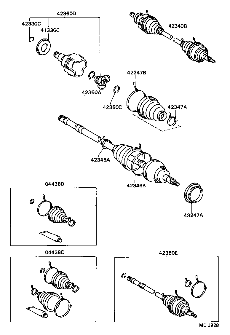 04437-17040 BOOT KIT, REAR DRIVE SHAFT product image